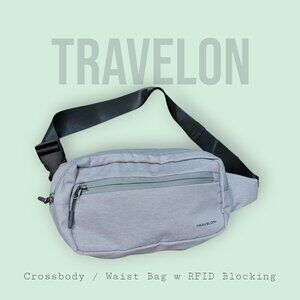 Travelon Gray Waist Pack / Crossbody – Minimalist Travel Bag | Lightweight